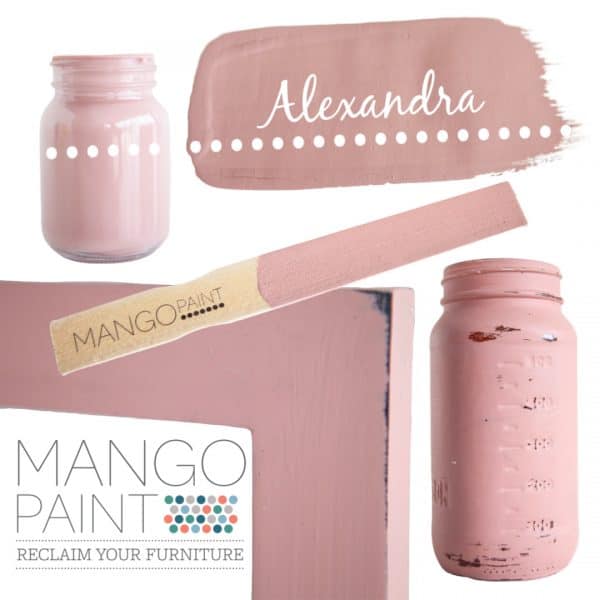 Collage of items painted in Mango Paint colour Alexandra