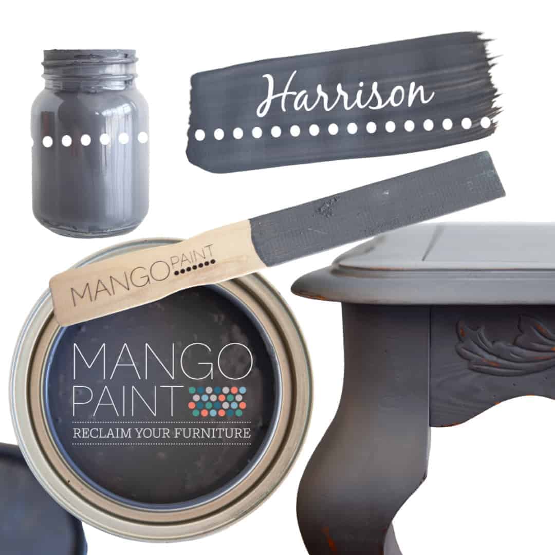 Collage of items painted in Mango Paint colour Harrison