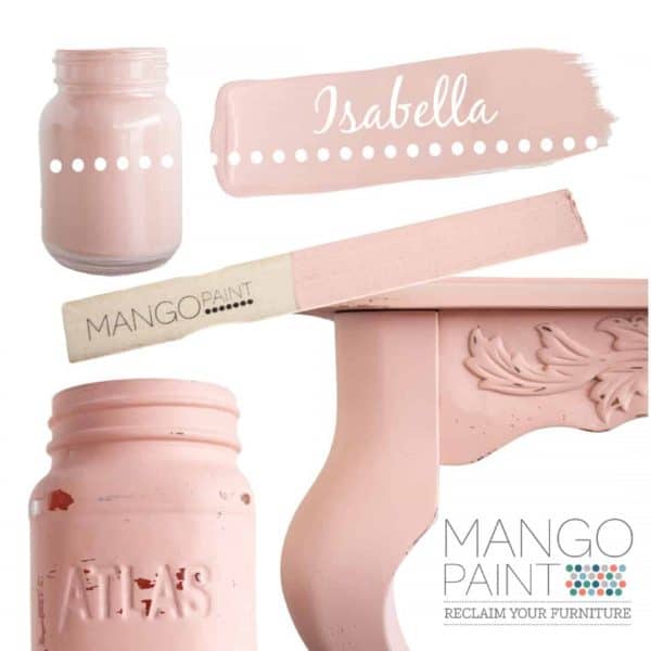 Collage of items painted in Mango Paint colour Isabella