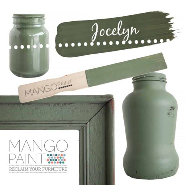 Collage of items painted in Mango Paint colour Jocelyn