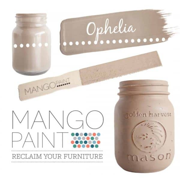 Collage of items painted in Mango Paint colour Ophelia