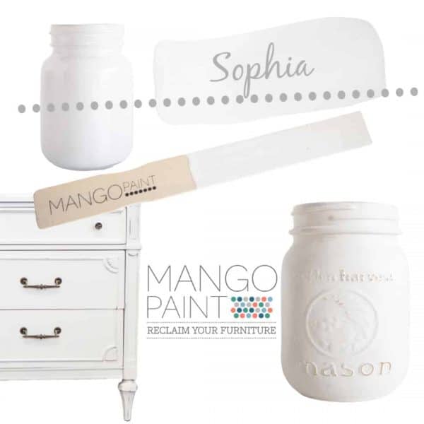 Collage of items painted in Mango Paint colour Sophia
