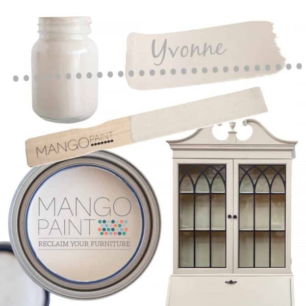 Collage of items painted in Mango Paint colour Yvonne